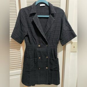 Sandro Black Double-Breasted Mini Dress